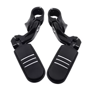 Black 32mm 1.25"Short Angled Highway Engine Guard/ Foot Pegs For Harley-Davidson - Picture 1 of 16