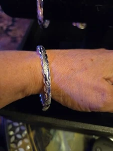 Brazalete Brazalete Abierto Ajustable Plata de Ley 925 Joyería Nuevo Retorcido  - Imagen 1 de 7