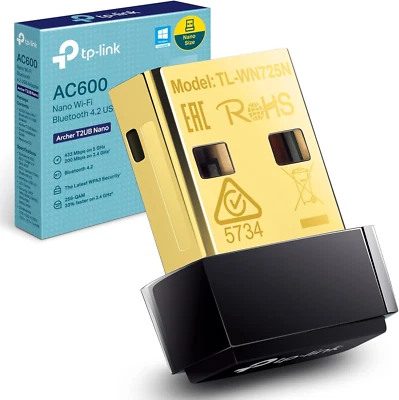 Tp-Link Archer T2UB Nano Wifi Dongle, AC600 Bluetooth 4.2 USB Alta Velocidad Wifi A - Imagen 1 de 4