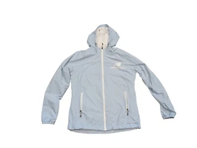 Cortavientos New Balance para mujer grande cremallera completa ligero para correr azul con capucha Foto 1 de 4