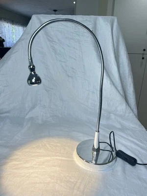 Vintage IKEA Silver Reading Desk Lamp Flexible Neck Metal Base - Image 1 of 4