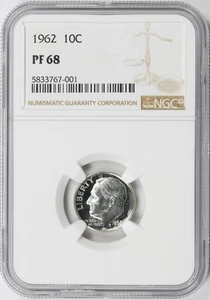 1962 Proof 10c Roosevelt Dime NGC PF68 - Picture 1 of 4