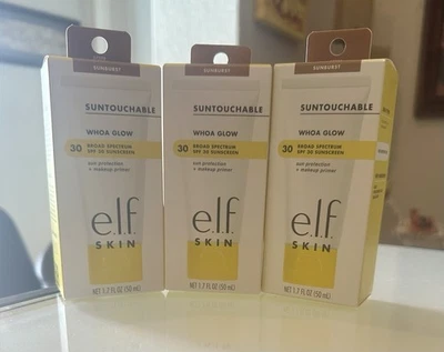 Protección solar e imprimación Elf Skin Suntouchable Whoa Glow FPS 30 - Paquete de 3 EXP 4/26 Foto 1 de 4