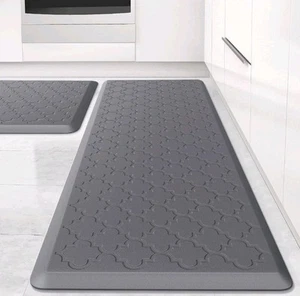 Kitchen Mat 2 PCS Cushioned Anti-Fatigue Floor Mat Waterproof Non-Skid (28) - Picture 1 of 5