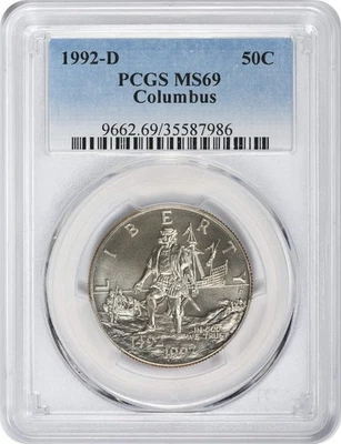 1992-D Columbus Commemorative Half Dollar MS69 PCGS - Image 1 of 2