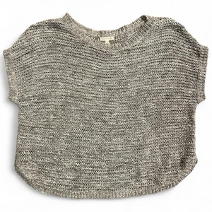 Suéter Top Eileen Fisher Gris Punto Maravilla Manga Gorra M - Imagen 1 de 4