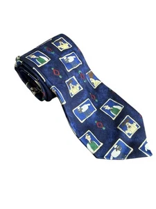 Corbata de cuello St Michael Wallace & Gromit vintage para hombre 1989 poliéster azul marino novedad - Imagen 1 de 5