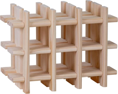 S.L. MANUFACTURAS DE LA MADERA Portabottiglie Modulare per 9 Bottiglie in Legno  - Immagine 1 di 4