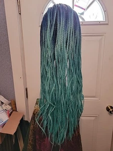 Braided Wig Ombre Blue/greenish. Lace Front Read Discription B3 - Picture 1 of 13