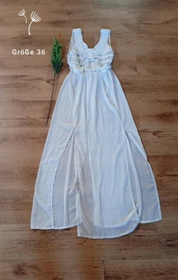 Strand Maxikleid Weiss Größe 36 - Bild 1 von 3