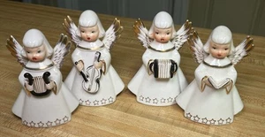Vintage Engel Figuren mit Instrumenten Urlaub Goldrand MCM Set 4 Made in Japan - Bild 1 von 13