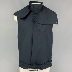 3.1 PHILLIP LIM Size S Navy Cotton High Collar Vest - Picture 1 of 5