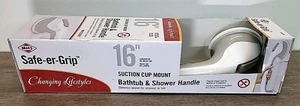 Safe-er-Grip 16" Bath & Shower Safety Handle White & Gray MHI - Picture 1 of 4