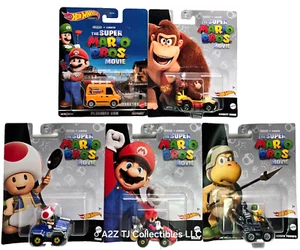 Hot Wheels SUPER MARIO BROS. MOVIE MarioKart Character Cars Set of 5 Karts NEW - Picture 1 of 7