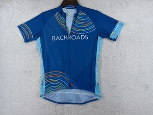 Garneau Cycling Jersey Adult Large Blue Full Zip Backroads Polyester Pockets - Picture 1 of 14