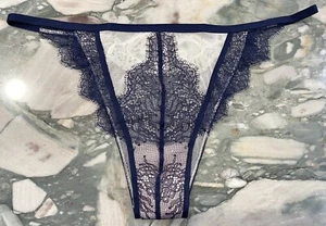 NUEVO Victoria Secret Dream Angels Luxe Pestañas Encaje Itsy Panty - Ensign Azul - XL - Imagen 1 de 3