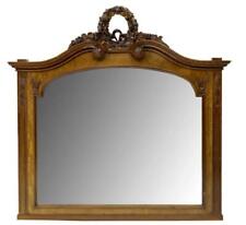 Antique Mirror, Carved Louis XVI Style, Wreath Crest, Large and Handsome Piece!!