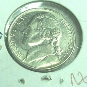 1995 P JEFFERSON NICKEL ERROR DIE CRACK NOSE TO RIM - Picture 1 of 4