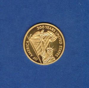 U S A - MEDAILLE OR.200 ANS DE L'INDEPENDANCE 900 ‰ ø 21 mm 3,91 grs.E252.40 - Bild 1 von 2