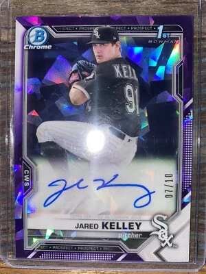 Jared Kelley 2021 1st Bowman Chrome Sapphire 07/10 Purple Auto Chicago White Sox - Image 1 of 4