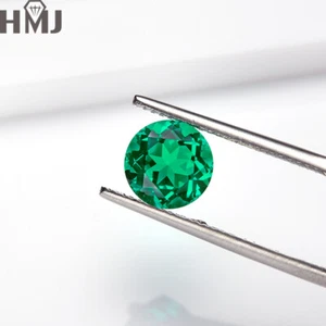 Lab Grown Columbia Emerald Hand Cutting Loose Gemstones Round Cut with AGL - Picture 1 of 16