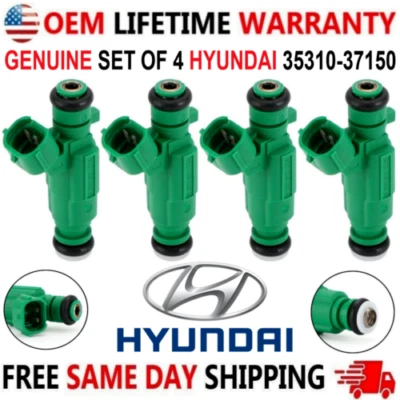 Inyectores de combustible x4 genuinos NUEVOS para Hyundai y Kia 1999-2010 2,5 L V6, 2,7 L V6 Foto 1 de 4