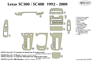 LEXUS SC 1992 1993 1994 1995 1996 1997 DASH TRIM KIT a - Picture 1 of 1