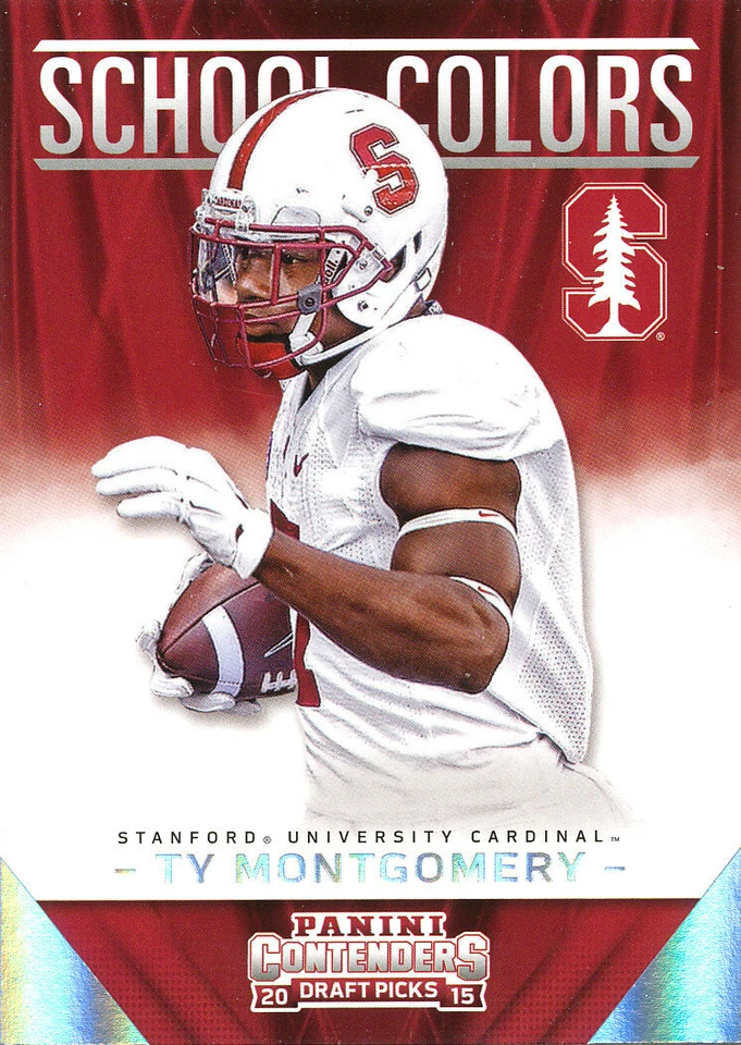 SCHOOL-COLORS Ty Montgomery RC SAINTS PATRTOTS JETS RAVENS PACKERS Stanford - Image 1 of 1