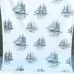 10 yardas tela Flying Cloud Young America velero Schumacher Wedgwood náutico - Imagen 1 de 9