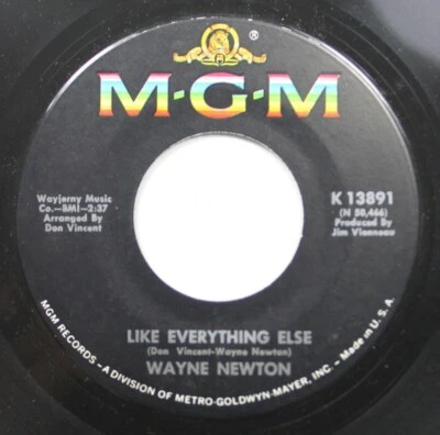 50S 60S 45 Wayne Newton - Like Everything Else / All The Time On M-G-M - Image 1 of 2