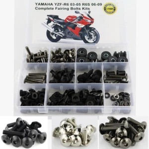 Kit completo de pernos de carenado aptos para Yamaha YZF-R6 03-05 YZF-R6S 2006-2009 plateado - Imagen 1 de 11