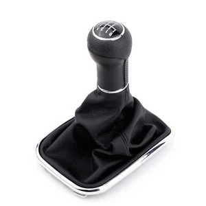 New 5 Speed Gear Knob Gaitor Boot Black PU Leather Replacement W8V5 - Picture 1 of 12