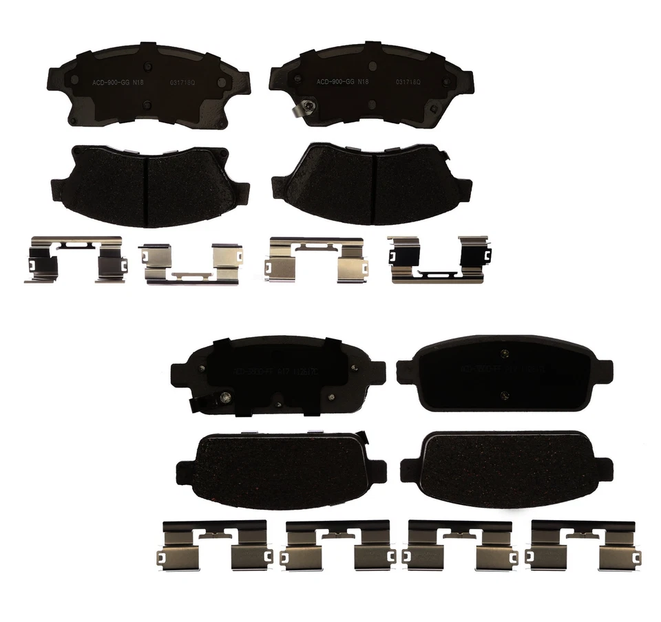 Kit conjunto de pastilhas de freio dianteiras e traseiras de cerâmica ACDelco para Chevrolet Cruze Gas Flex - Imagem 1 de 1