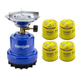 Campingkocher | Schraubgaskartuschen Gaskocher Metall mit 4 Gaskartuschen,Baygas