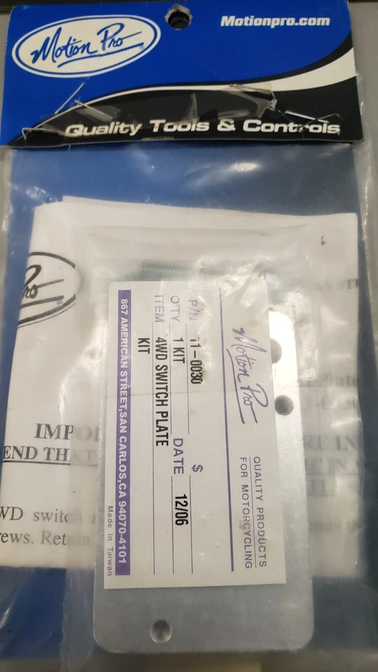 MOTION PRO 4WD SWITCH RELOCATION KIT,11-0030 GRIZZLY 660/KODIAK 450 - Image 1 of 1