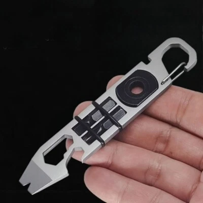 EDC Stainless Steel Keychain Pocket Pry Bar Crowbar Opener Outdoor Multi Tools - Image 1 of 4