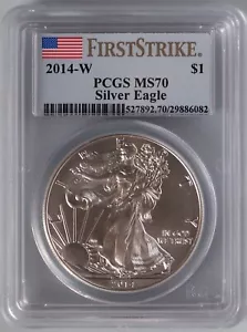 2014-W Burnished Silver Eagle PCGS MS70 First Strike - Imagen 1 de 2