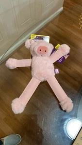 Multipet Dog 12” Bungee Buddy  Pig Dog Toy w/Two Squeakers Multicolor New - Picture 1 of 4