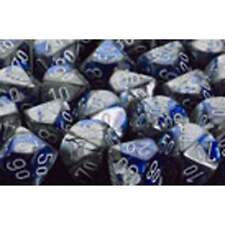 Polyhedral Dice: Gemini - Blue-Steel with White (7)