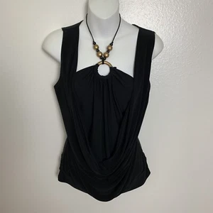 Black Dress Top Ties Around Neck  Size Medium - Picture 1 of 6