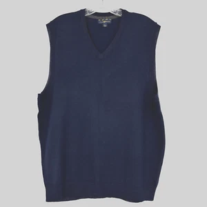 Club Room Merino Wool Navy Vest Pullover Size Large Lightweight - Picture 1 of 4