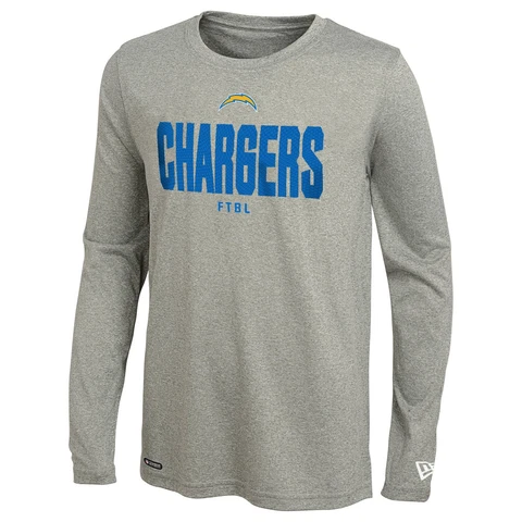 New Era NFL Football Men's Los Angeles Chargers Grids Dri-Tek Long Sleeve Tee Cover