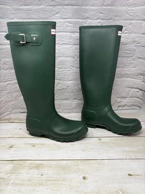 Botas de lluvia Hunter de goma verde brillante para mujer talla 8 estilo W23177 Foto 1 de 4