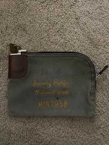 VTG Security Pacific National Bank RARE Canvas Bank Bag W/Lock & Key - Picture 1 of 8