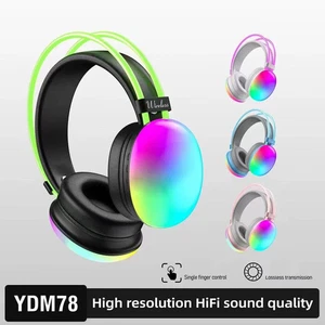 Head mounted Bluetooth earphones YDM78 luminous computer gaming wireless headset - Picture 1 of 6