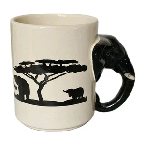 Tazas de café Elephant, negro/blanco B.K. Inc. Vintage Crazing, EE. UU. 12 oz. - Imagen 1 de 19