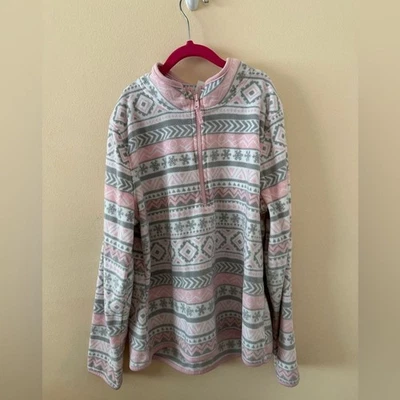 Athletic Works Girls Printed 1/4 Zip Micro Polar Fleece Pullover Size XL - Image 1 of 4