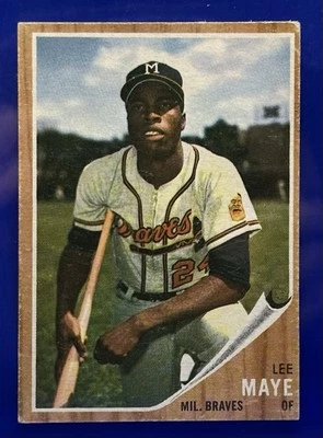 1962 Topps LEE MAYE Milwaukee Braves Vintage Baseball #518 - Image 1 of 2