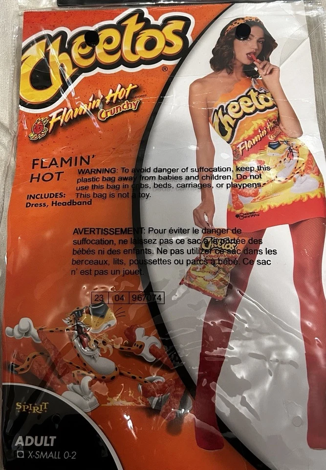 Disfraz de Halloween Cheetos Flamin’ Hot con medias y pendientes para mujer extra pequeño Foto 1 de 2