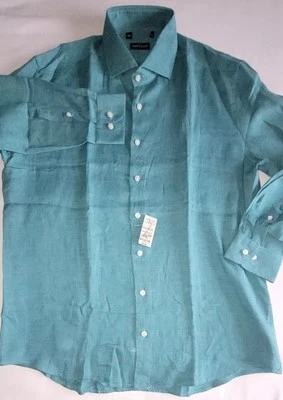 NWT PAUL STUART Men’s *RARE* Italian Linen Shirt Green XL MSRP $295 - Image 1 of 4